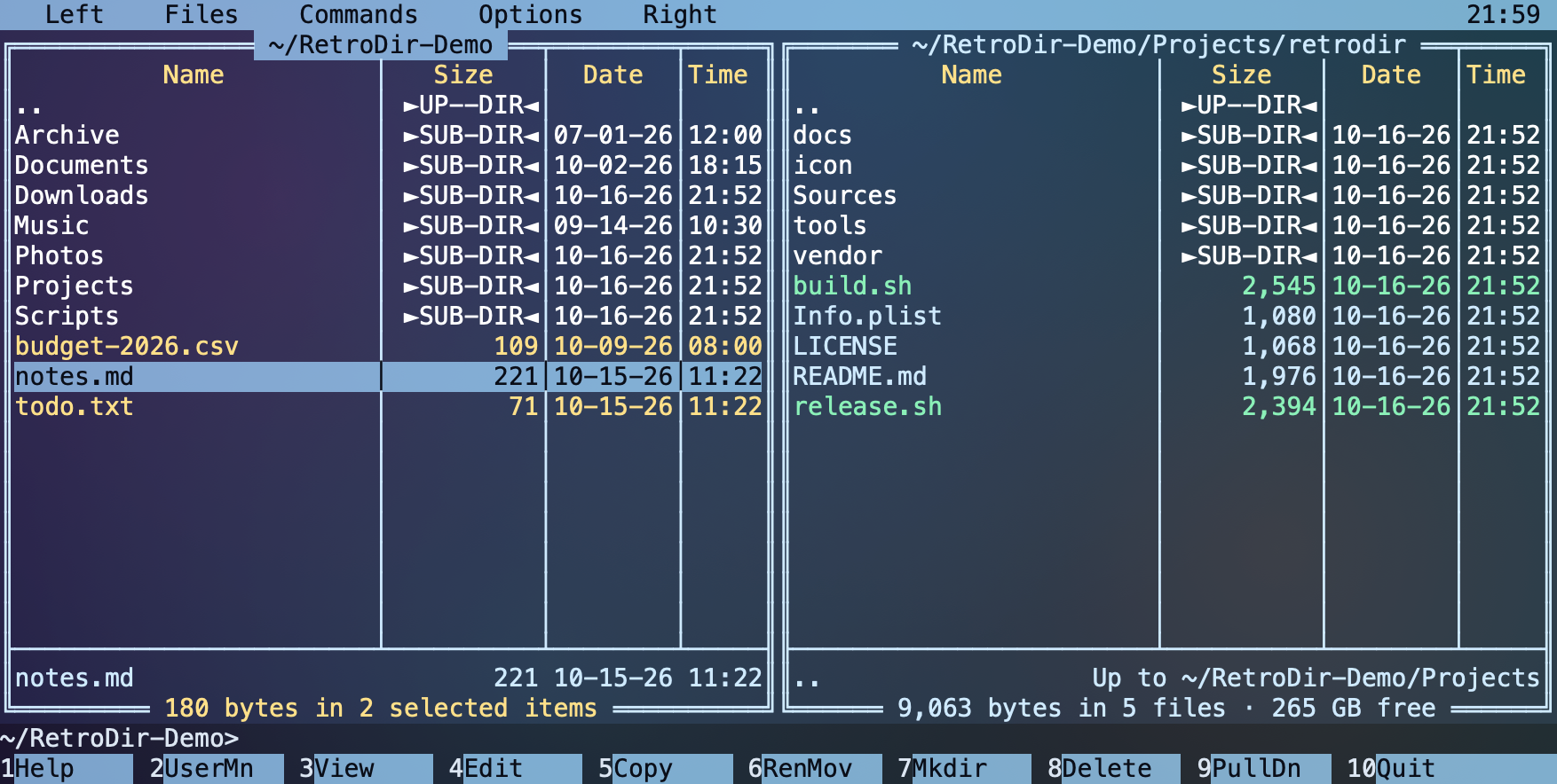 Frost theme: translucent panels over a colourful blurred background